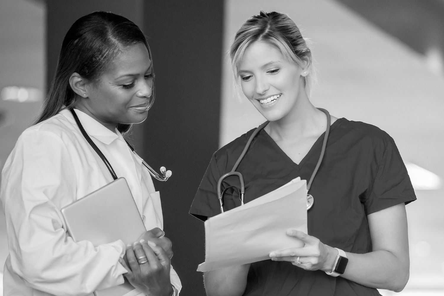 Doctors reviewing documents